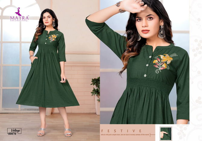 Mayra vintage Wholesale Designer Party Wear Kurtis Catalog